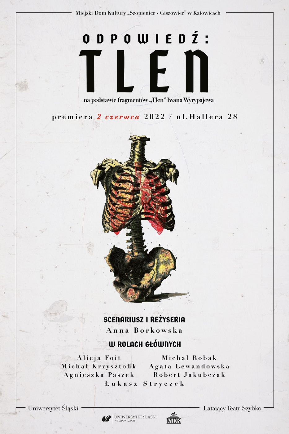 Premiera sztuki "Odpowiedź: Tlen" teatru Uniwersytetu Śląskiego