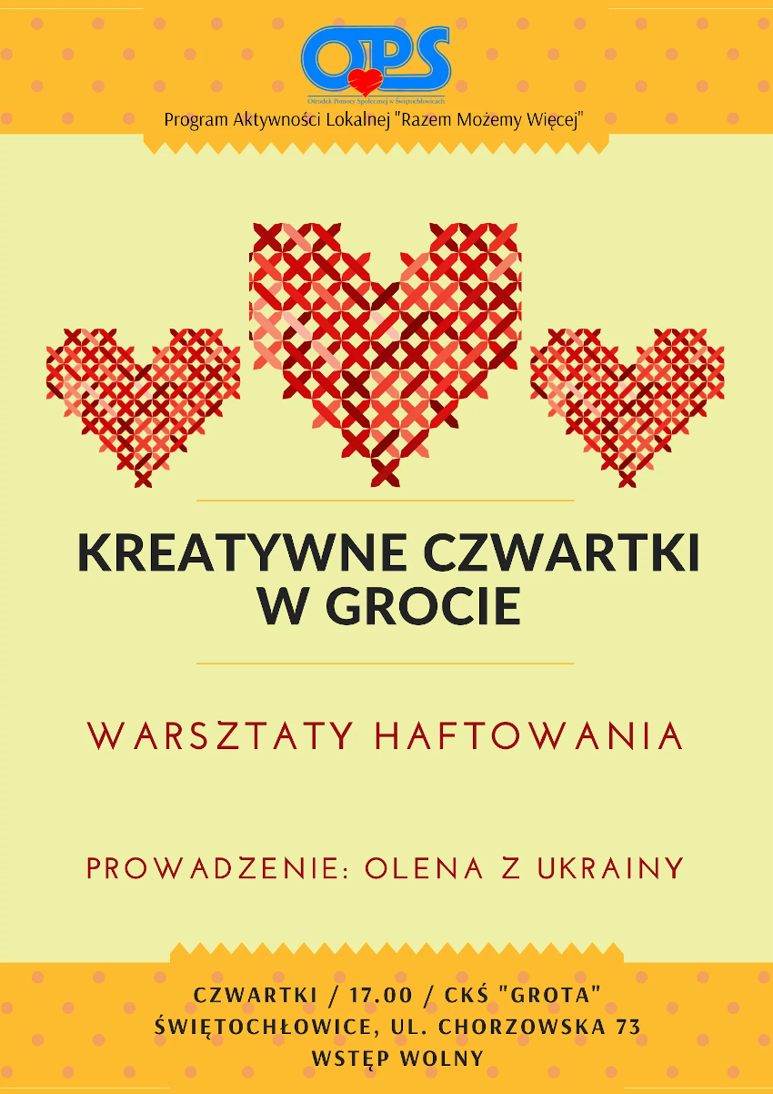 Warsztaty haftowania w CKŚ Grota