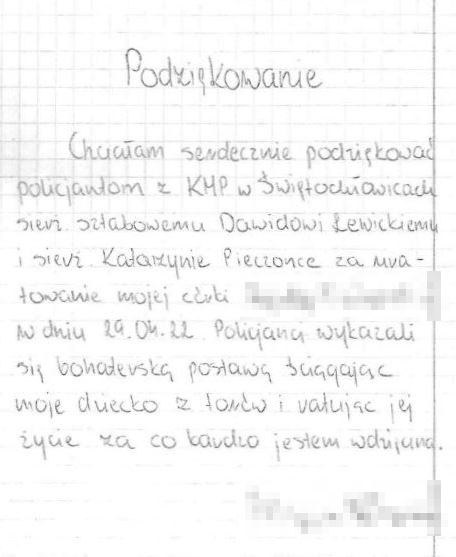 "Policjanci wykazali się bohaterską postawą". Mama 11-latki podziękowała policjantom