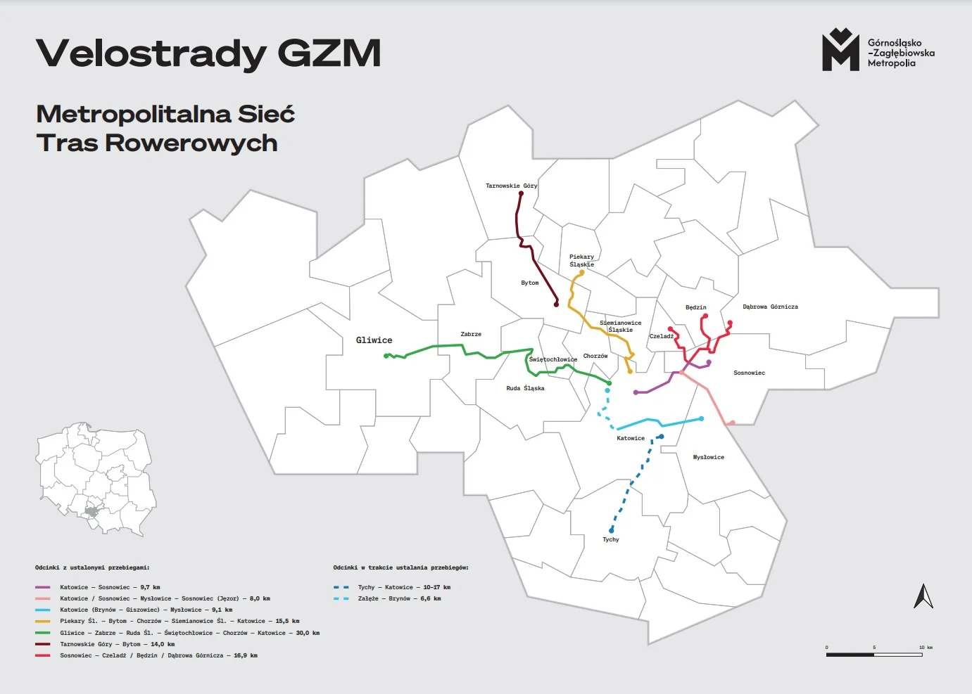 Miasta GZM wchodzą w etap realizacji pierwszych czterech velostrad