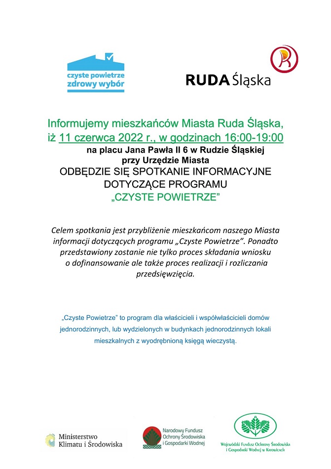 Już wkrótce kolejne spotkanie informacyjne w ramach Programu "Czyste Powietrze"