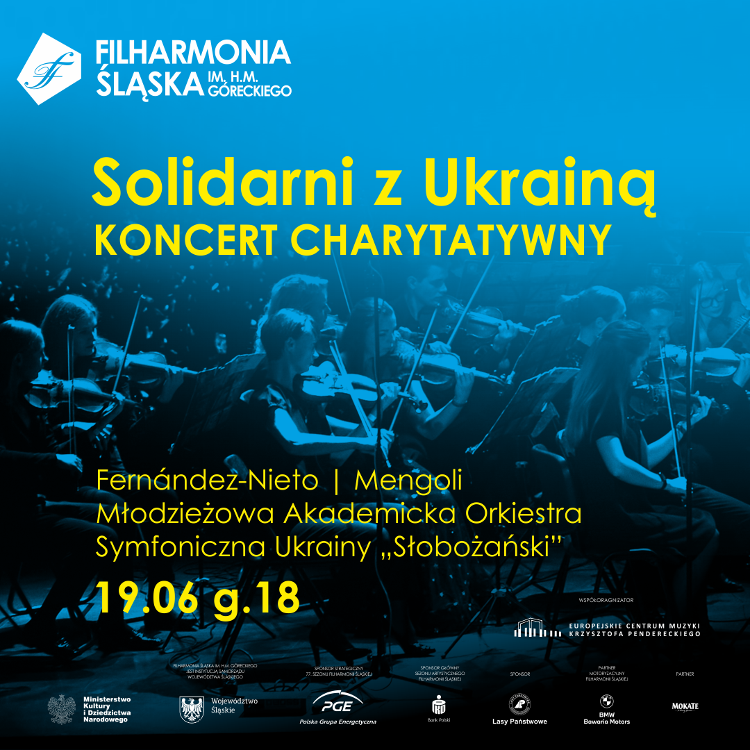 Solidarni z Ukrainą - charytatywny koncert ukraińskiej orkiestry w Filharmonii Śląskiej