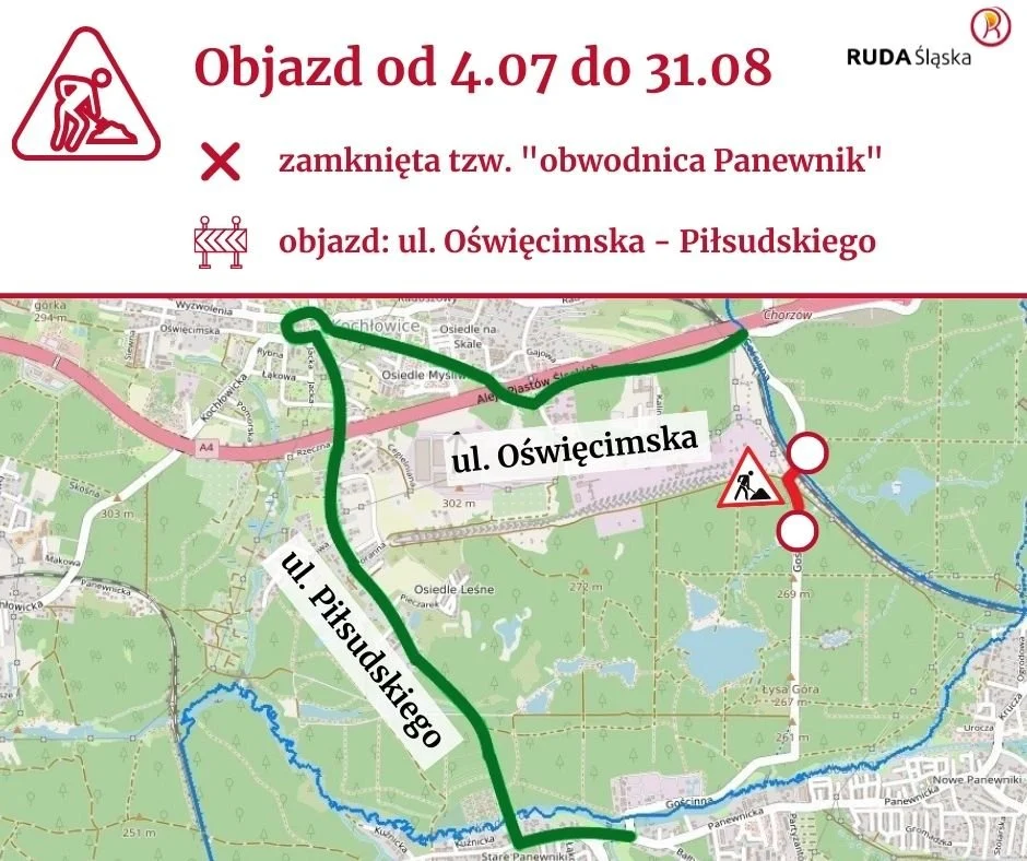 Rozbiórka wiaduktów kolejowych. Na wakacje "obwodnica Panewnik" będzie zamknięta