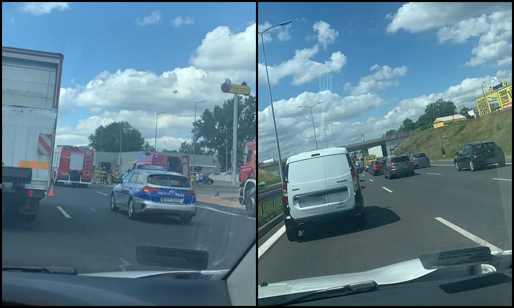 Kolizja na DTŚ. TIR wjechał w 2 samochody osobowe!