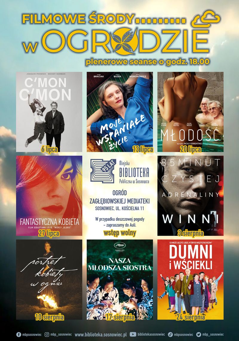 Filmowe środy w Ogrodzie Zagłębiowskiej Mediateki