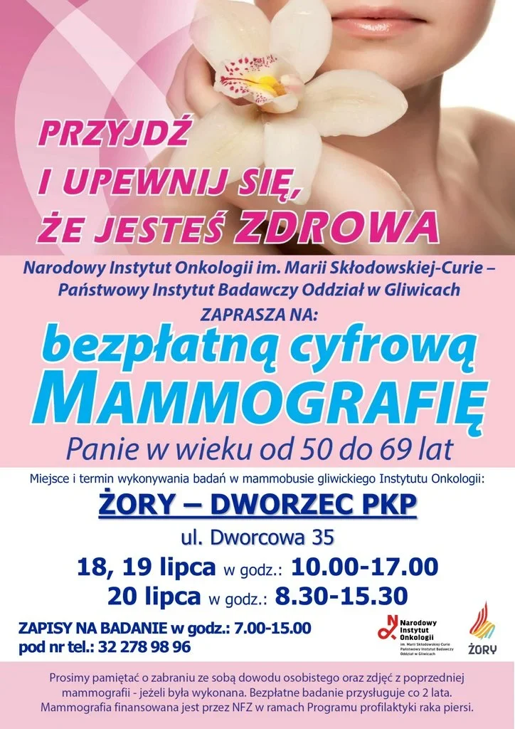 Wykonaj bezpłatną mammografię przy żorskim dworcu PKP