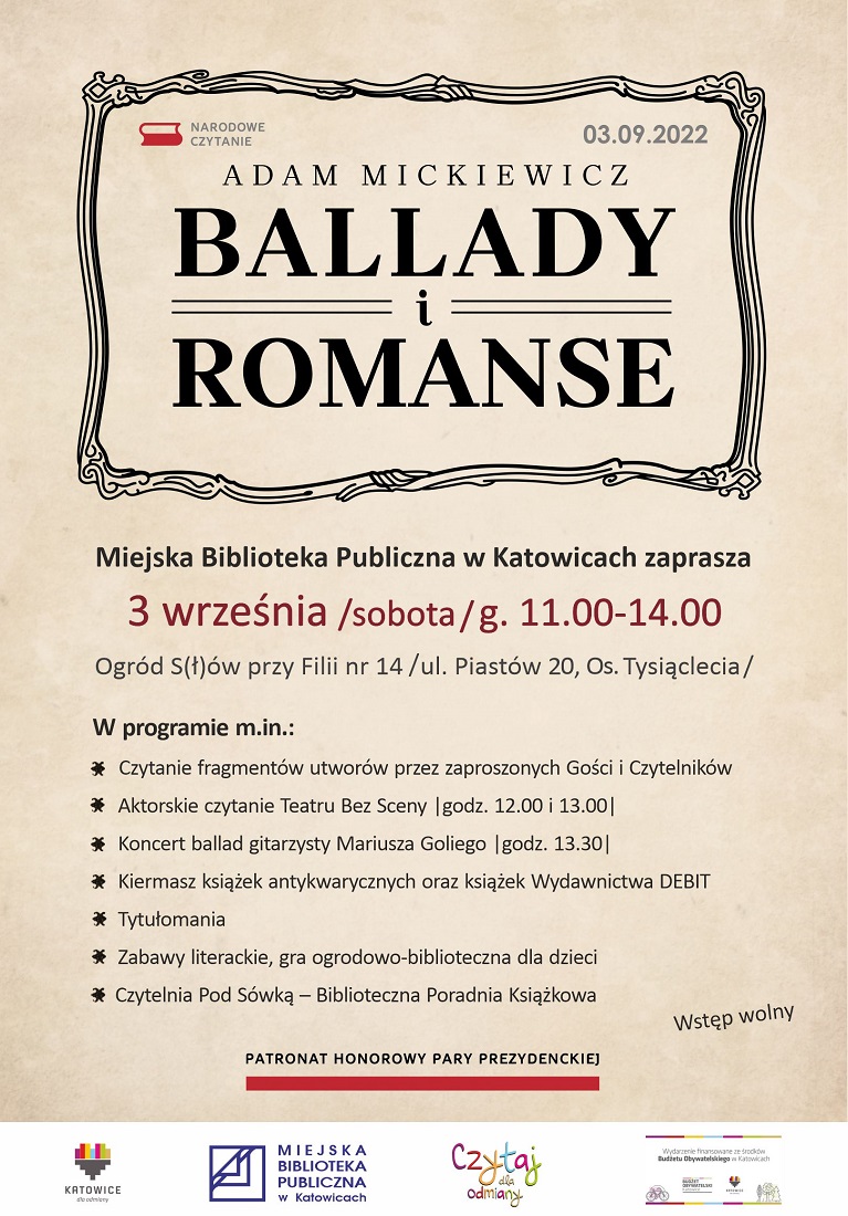 Narodowe Czytanie "Ballad i romansów" Adama Mickiewicza