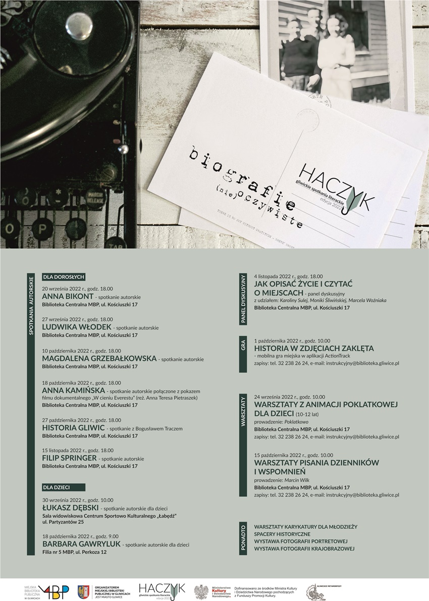 Miejska Biblioteka Publiczna zaprasza na gliwickie spotkania literackie