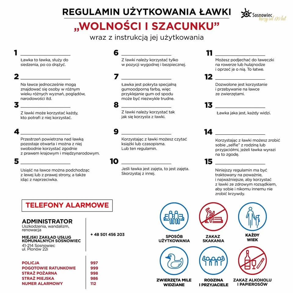 Co robi ta ławka? Ta ławka to symbol wolności i szacunku!