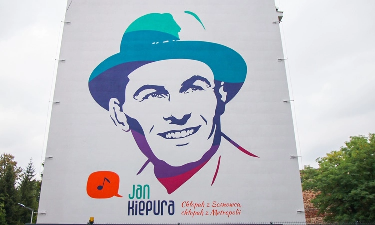 Mural Jana Kiepury odsłonięty. "Chłopak z Sosnowca, chłopak z Metropolii"