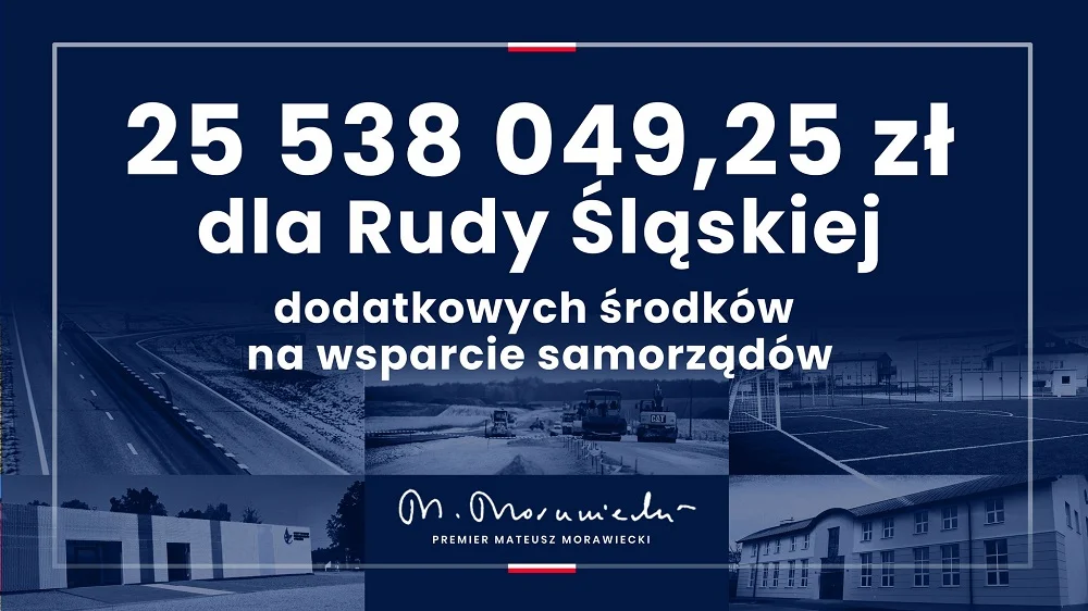 Ponad 25 milionów złotych rządowego dofinansowania dla Rudy Śląskiej