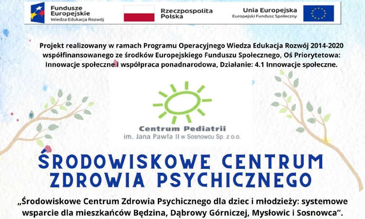 Skorzystaj z pomocy Środowiskowego Centrum Zdrowia Psychicznego dla Dzieci i Młodzieży