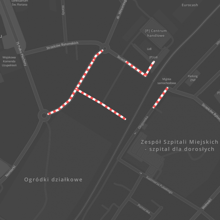 Przebudowa układu drogowego w rejonie ulic Raciborskiej, Zabrskiej i Głogowskiej