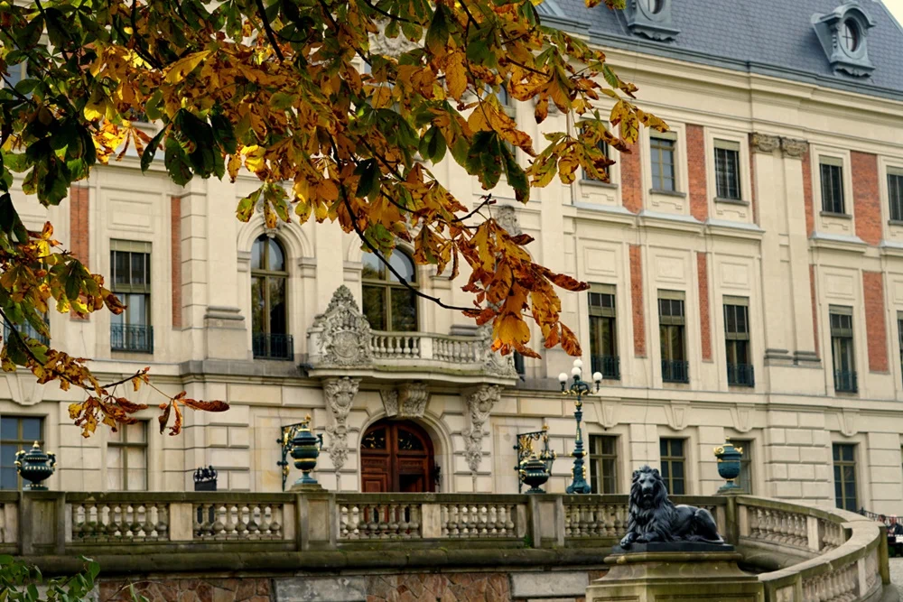 Park Zamkowy w Pszczynie idealny na jesienne spacery. Feeria barw zachęca do odwiedzin