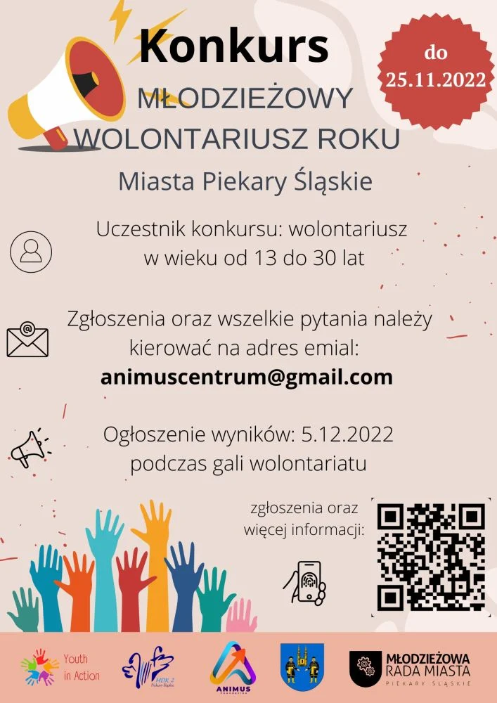 Młodzieżowy Wolontariusz Roku Miasta Piekary Śląskie. Weź udział w konkursie!