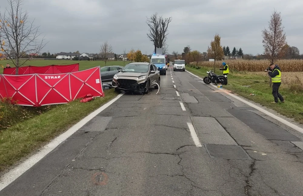 Wypadek na ulicy Knurowskiej. Zginął motocyklista!