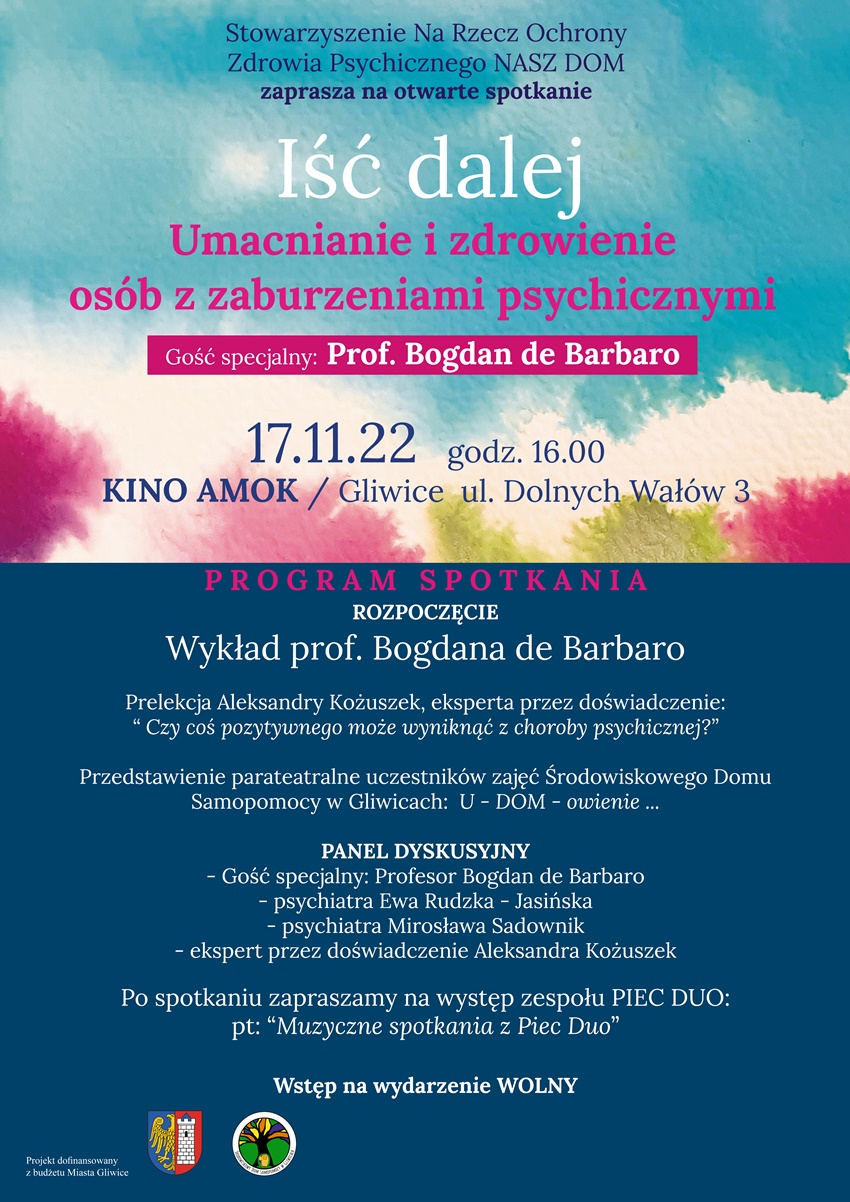 "Iść dalej" z Bogdanem de Barbaro. Bezpłatne spotkanie z psychiatrą i psychoterapeutą