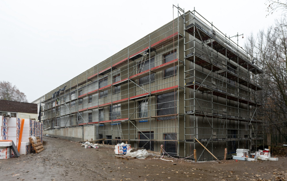 Budowa nowego przedszkola w Miechowicach idzie pełną parą. Budynek w stanie surowym