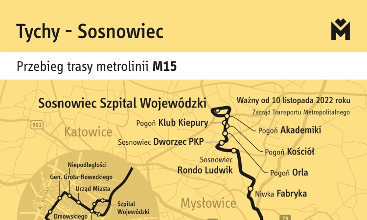M15 dojedziesz bezpośrednio do Tychów