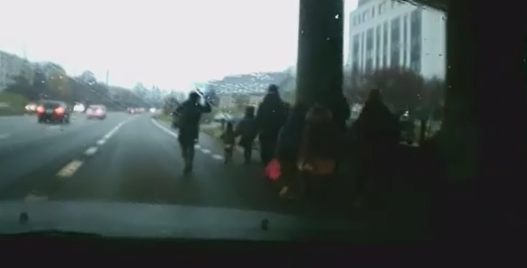 O włos od tragedii! Biegnąca grupa dzieci z opiekunami na DTŚ [FILM]