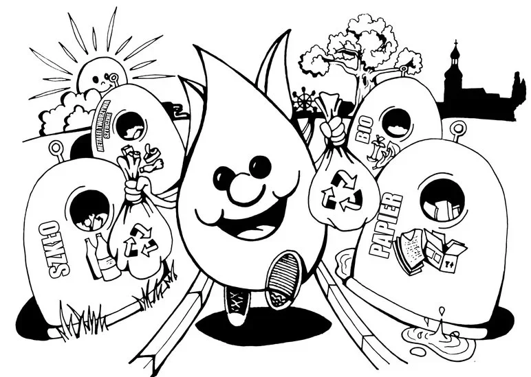 Kolorowanka z Żorkiem i Żorką nauczy dzieci zasad segregacji odpadów