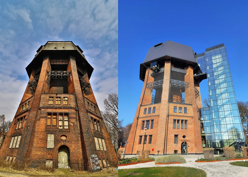 Metamorfoza Wieży Ciśnień w Zabrzu. Zobaczcie zdjęcia przed i po rewitalizacji! [ZDJĘCIA]