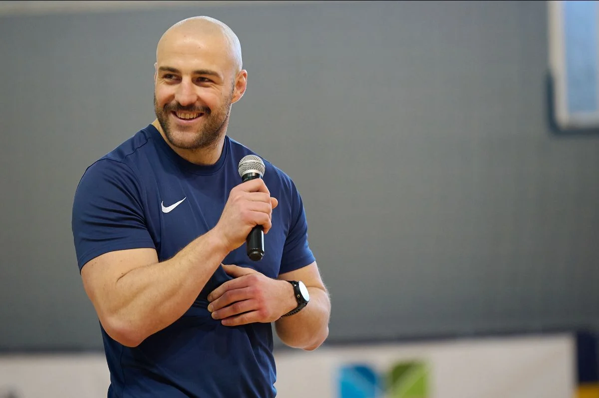 Młodzi zawodnicy z Rugby Ruda Śląska na "Treningu z Mistrzem"