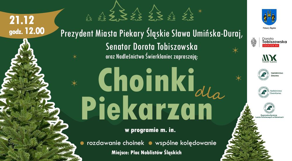 Władze miasta rozdają choinki z senator Tobiszowską