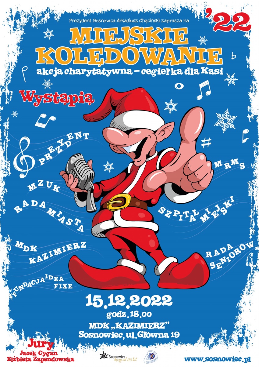 Działaj charytatywnie. Miejskie Kolędowanie z Jackiem Cyganem i Elżbietą Zapendowską