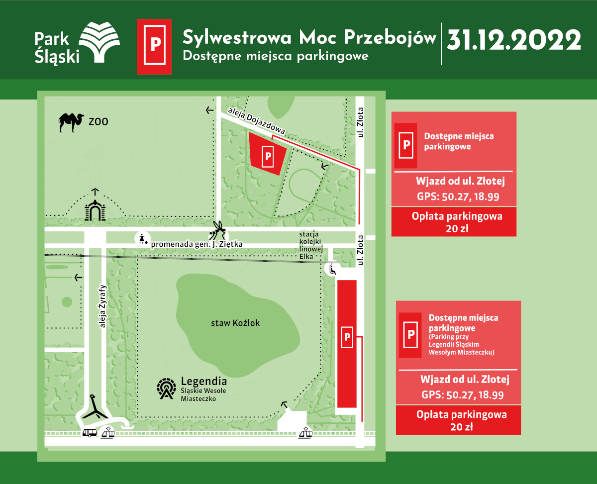 Sylwestrowa Moc Przebojów w Parku Śląskim. Informator uczestnika