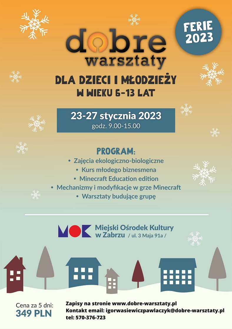 Ferie w MOK. Zapisz dziecko na "Dobre Warsztaty"