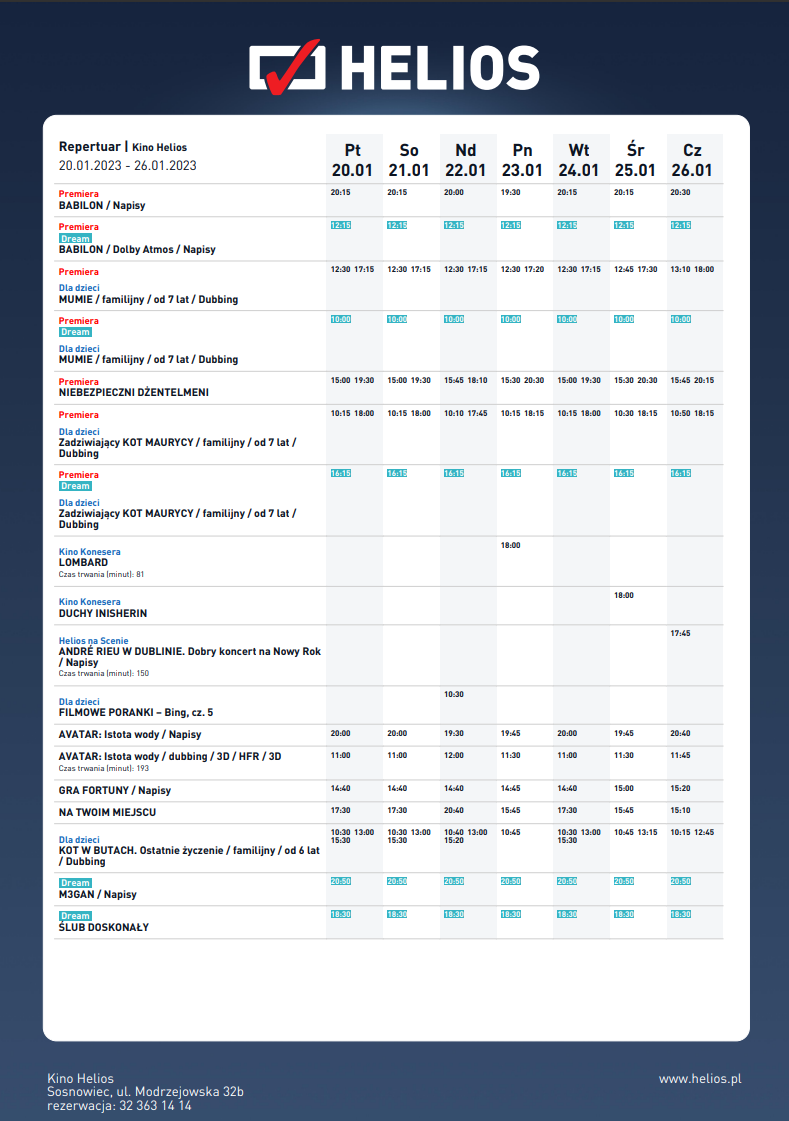 Pełen nowości repertuar kin Helios!
