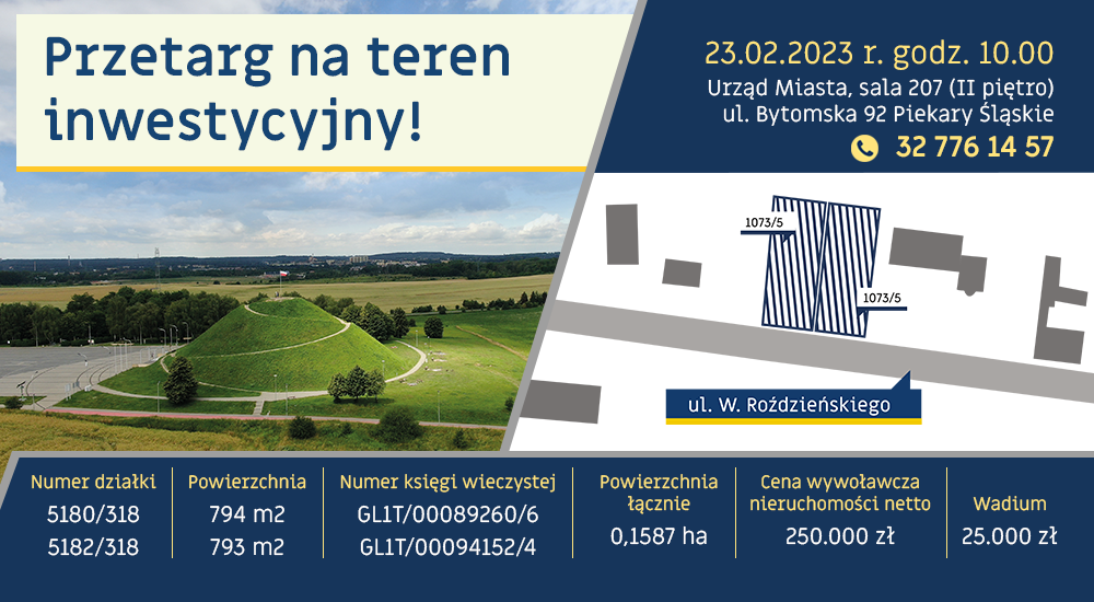 Działki na sprzedaż przy ul. Roździeńskiego. Prezydent Miasta ogłosiła przetarg!