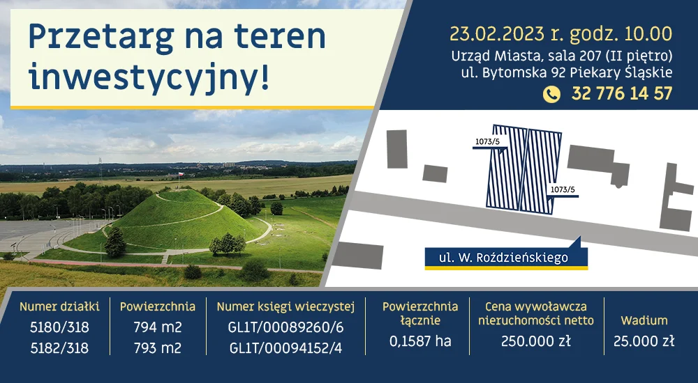 Działki na sprzedaż przy ul. Roździeńskiego. Prezydent Miasta ogłosiła przetarg!