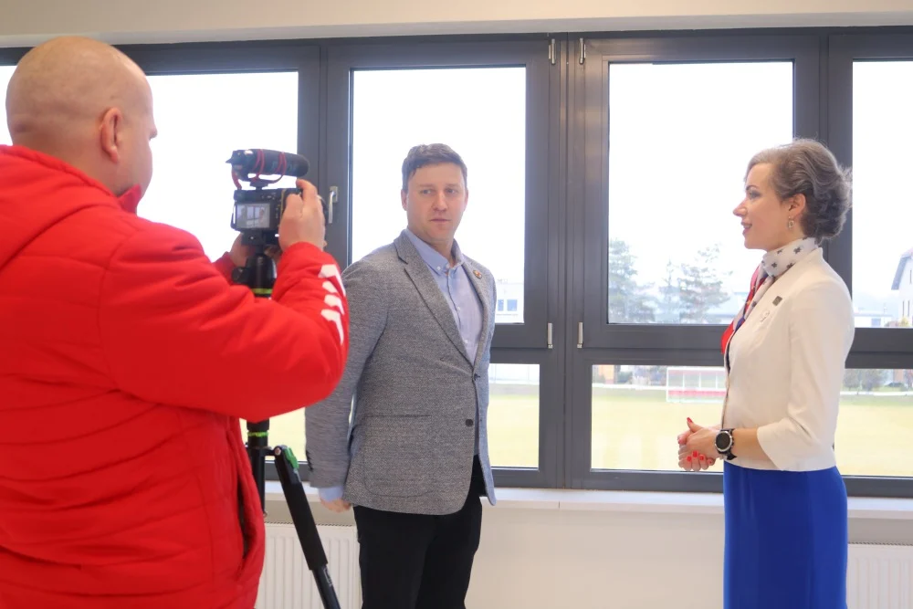 Przedstawiciele mediów Górnika Zabrze z wizytą w Piekarach Śląskich