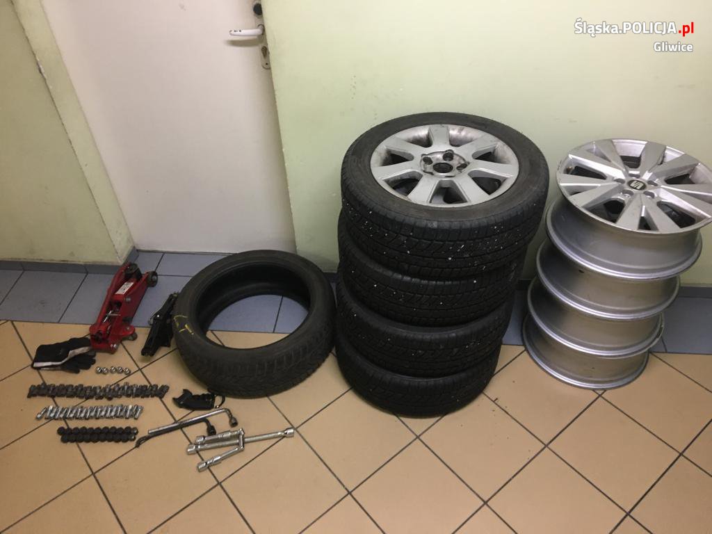 Kradł koła z samochodów. Grozi mu 5 lat więzienia!