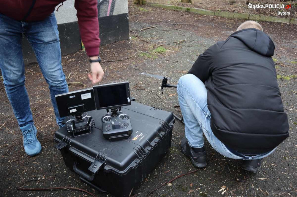 Działania "Bezpieczny Pieszy" pod okiem policyjnego drona