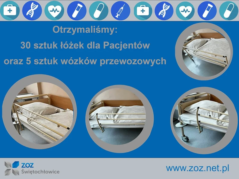 ZOZ w Świętochłowicach otrzymał nowe łóżka i wózki przewozowe