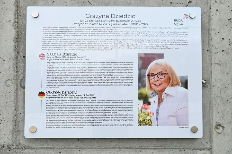 Na Burloch Arenie uroczyście odsłonięto tablicę upamiętniającą Grażynę Dziedzic