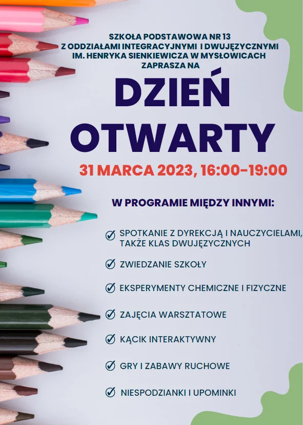 Otwarty Dzień Szkoły w SP nr 13 w Mysłowicach