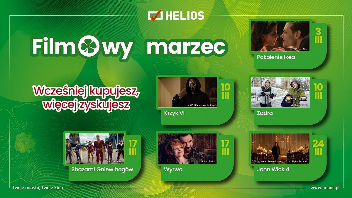 Marcowe przeboje na ekranach kin Helios!
