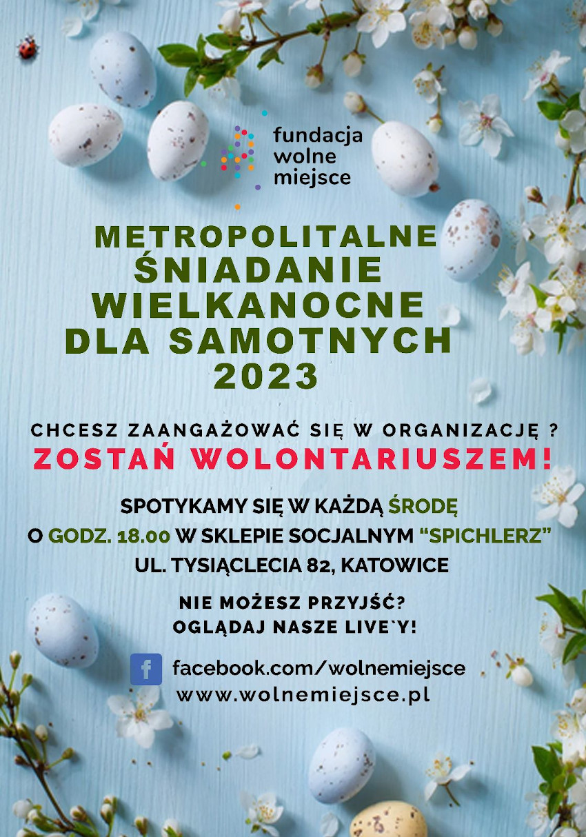 W Katowicach odbędzie się Metropolitarne Śniadanie Wielkanocne dla Samotnych 2023