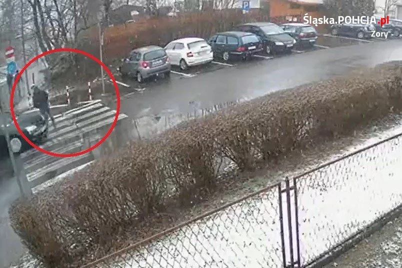 Żory. Nietrzeźwy potrącił pieszego na przejściu na pieszych! [FILM]