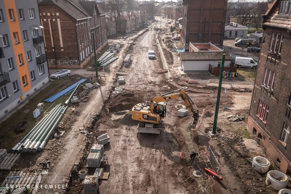 Trwa przebudowa układu komunikacyjnego w ciągu ul. Łagiewnickiej. Jak wygląda postęp prac?