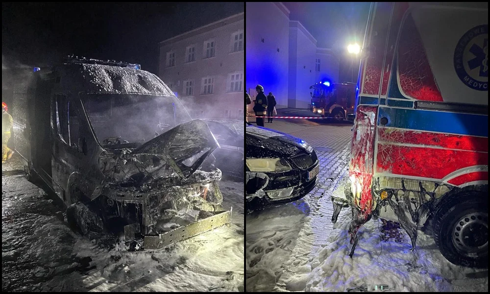 Karetka, która spłonęła w Radłowie była częścią Śląskiego Konwoju Dla Ukrainy