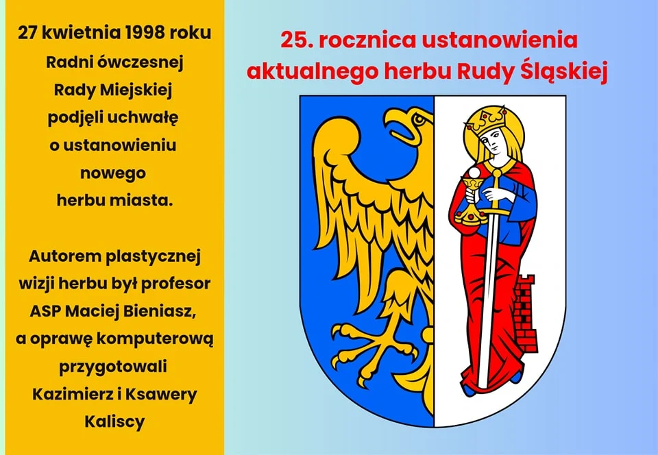 Dziś obchodzimy 25. rocznicę ustanowienia aktualnego herbu Rudy Śląskiej