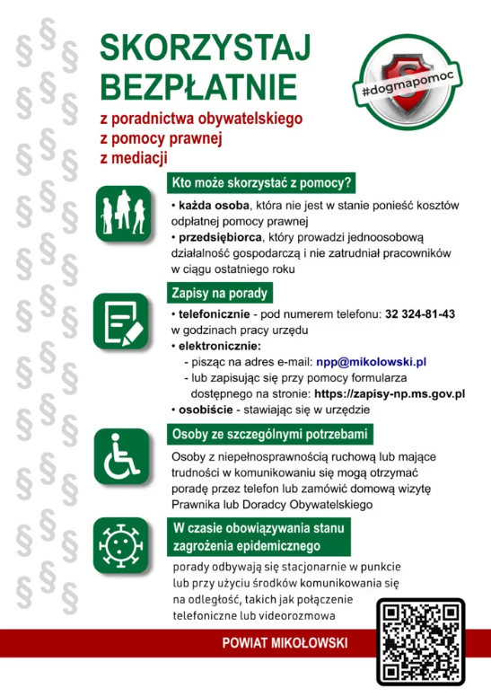 Łaziska Górne: Nieodpłatna pomoc prawna na terenie powiatu mikołowskiego