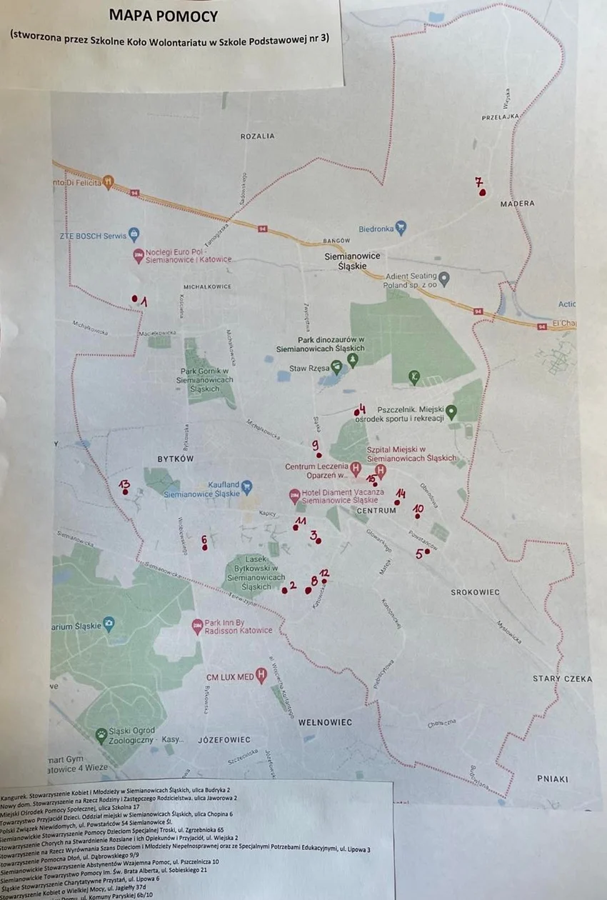 Uczniowie SP nr 3 w Siemianowicach Śląskich opracowali mapę pomocy