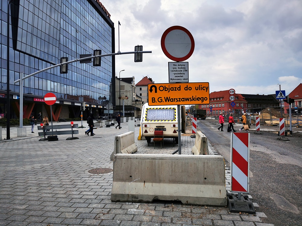 Gliwice: Fragment ul. Bohaterów Getta Warszawskiego zamknięty