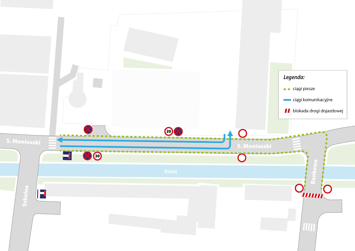 Nowy most nad Rawą w Katowicach. Zmiana organizacji ruchu na odcinku Bankowej i Moniuszki